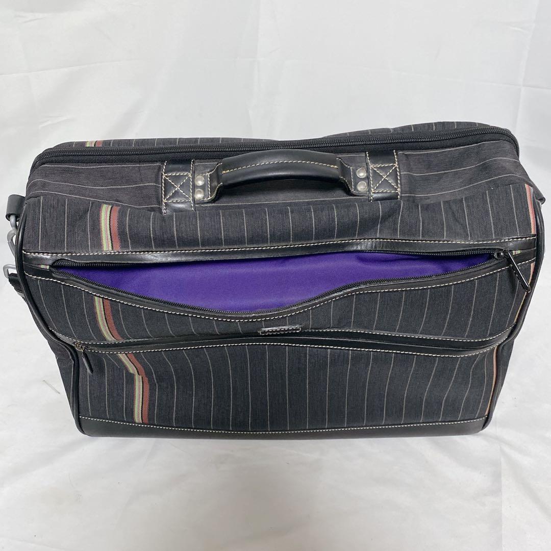 PaulSmithポールスミス　2WAYボストンバッグ　マルチストライプ　レザー