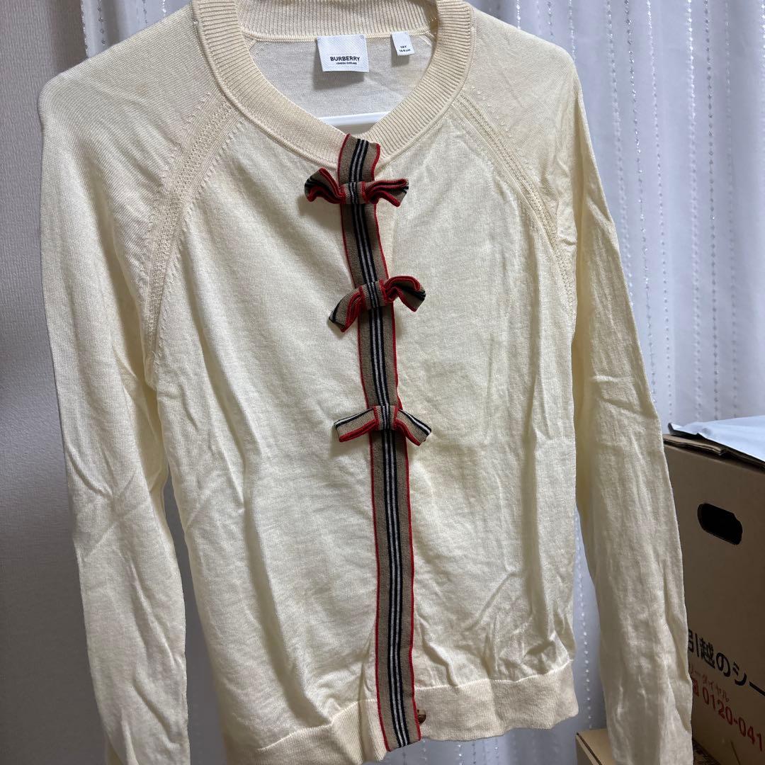クリーム色 ストライプ 半袖Tシャツ