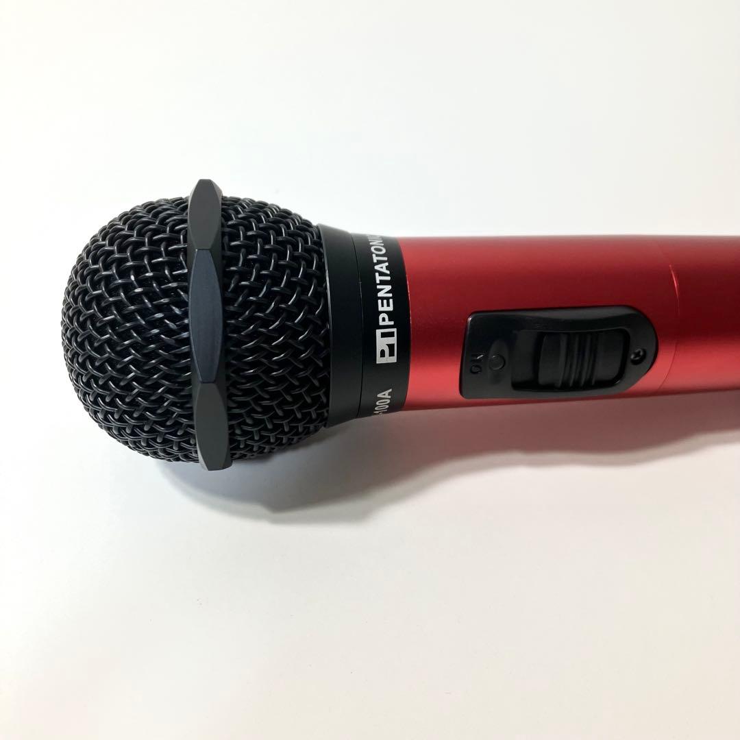 【美品】 カラオケマイマイク GTM-100 赤外線マイク レッド ワイヤレス