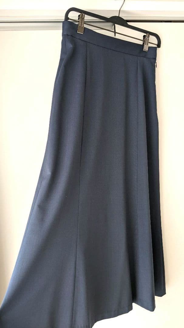 【極美品】icb 洗える　ロング　裾フレア　スカート　ブルーグレー系 6 L