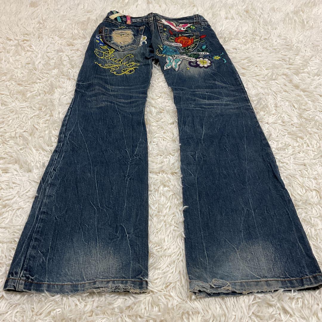 RED PEPPER デニム　ジーンズ　パンツ　フレア　ブーツカット　刺繍
