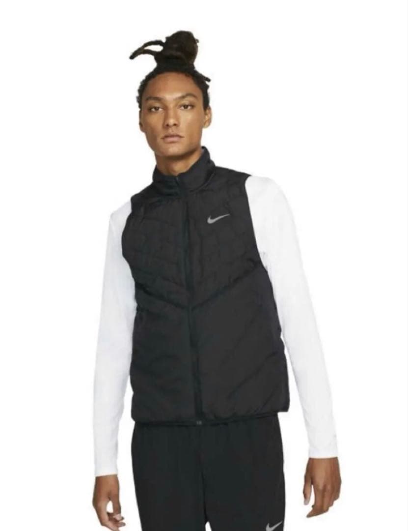 2XL ☆新品　ナイキ　ランニングベスト　メンズ　ブラック　Therma-FIT