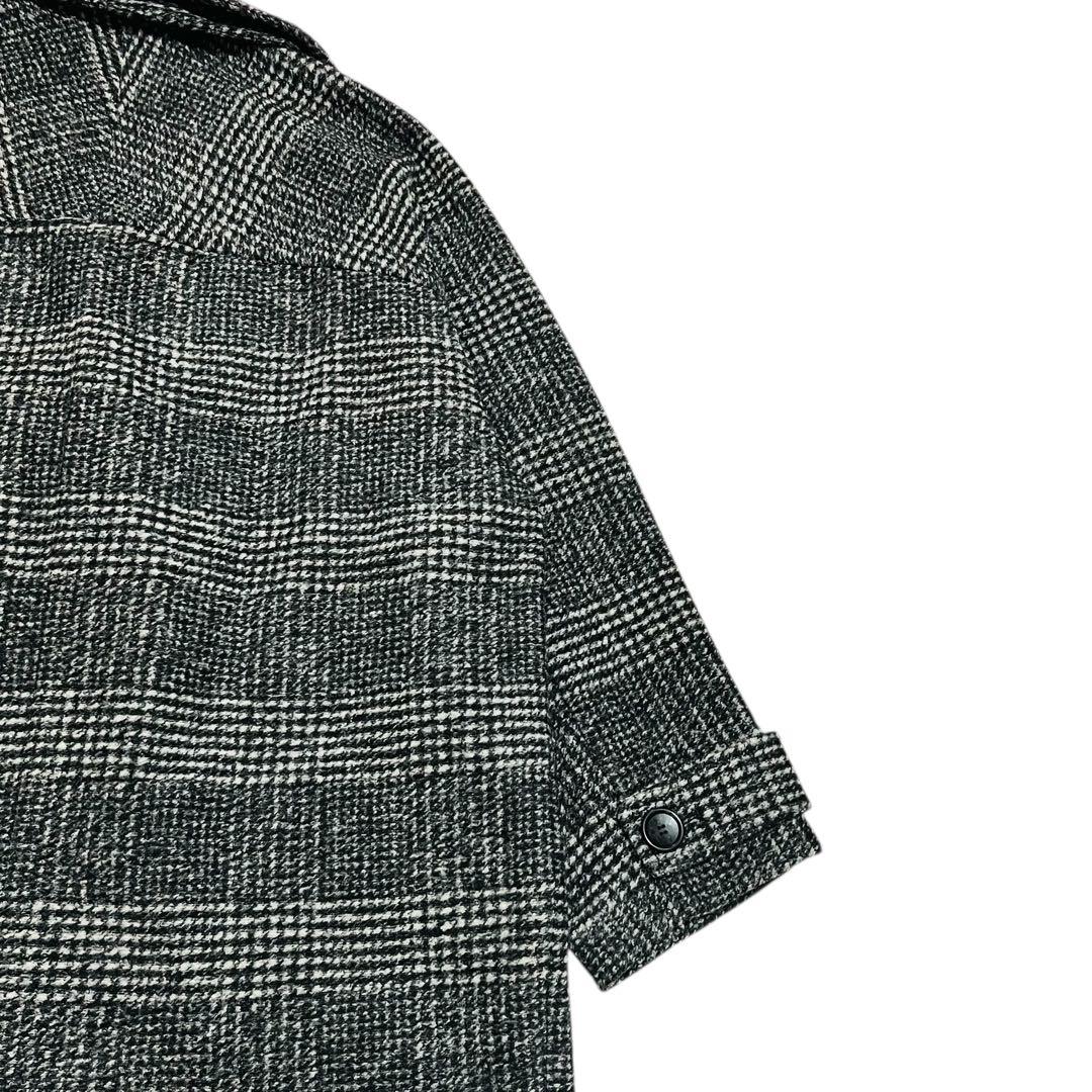 美品 24AW Spick & Span Wスライバーチェックハーフコート　38