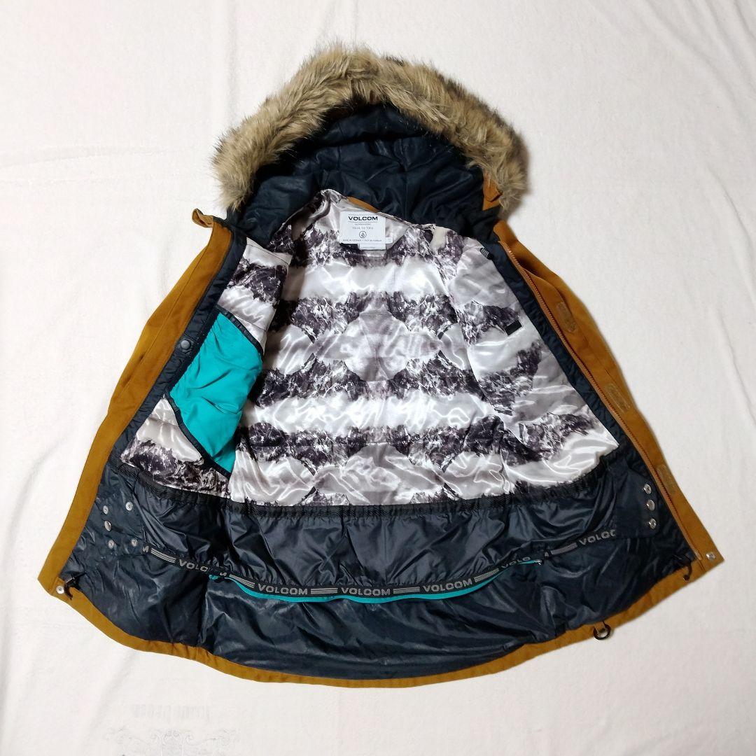 VOLCOM ボルコム スノーボードジャケット XS ファー 防水 アウトドア