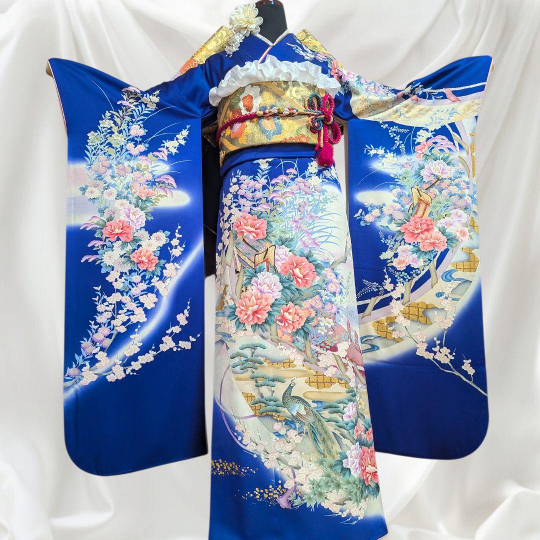 SALE中！振袖フルセット(7点)成人式・高級古典柄・金彩加工・高級手縫い