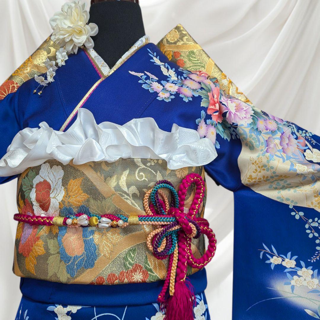 SALE中！振袖フルセット(7点)成人式・高級古典柄・金彩加工・高級手縫い