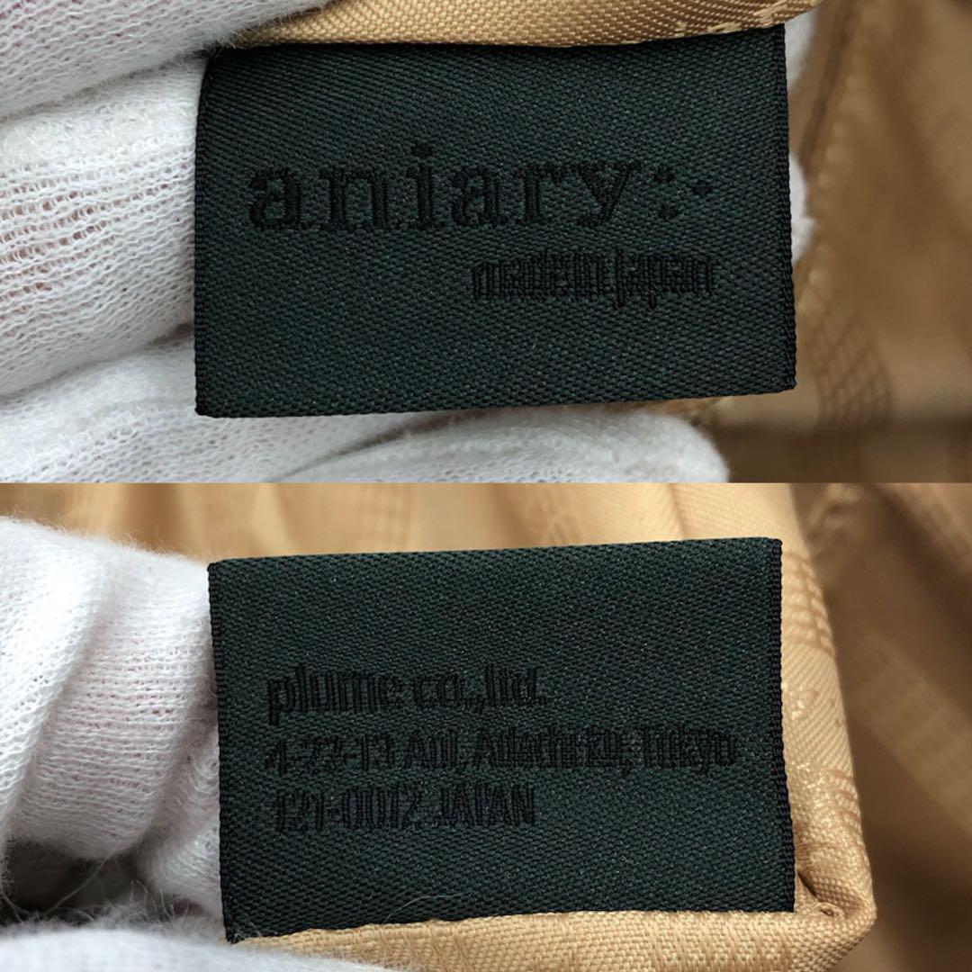未使用級 アニアリ 2way ボストンバッグ 大容量 オールレザー ネイビー