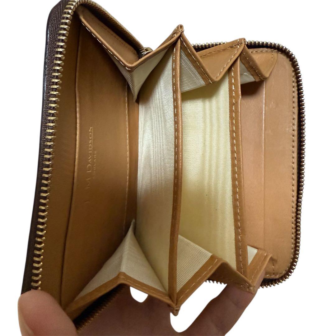 J&M DAVIDSON クロコ型 レザー 二つ折り カードケース 財布