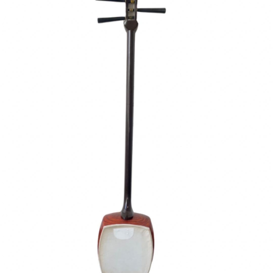 【皮良好】三味線 細棹 紫檀系 約94.5cm ケースなし 和楽器／現状品