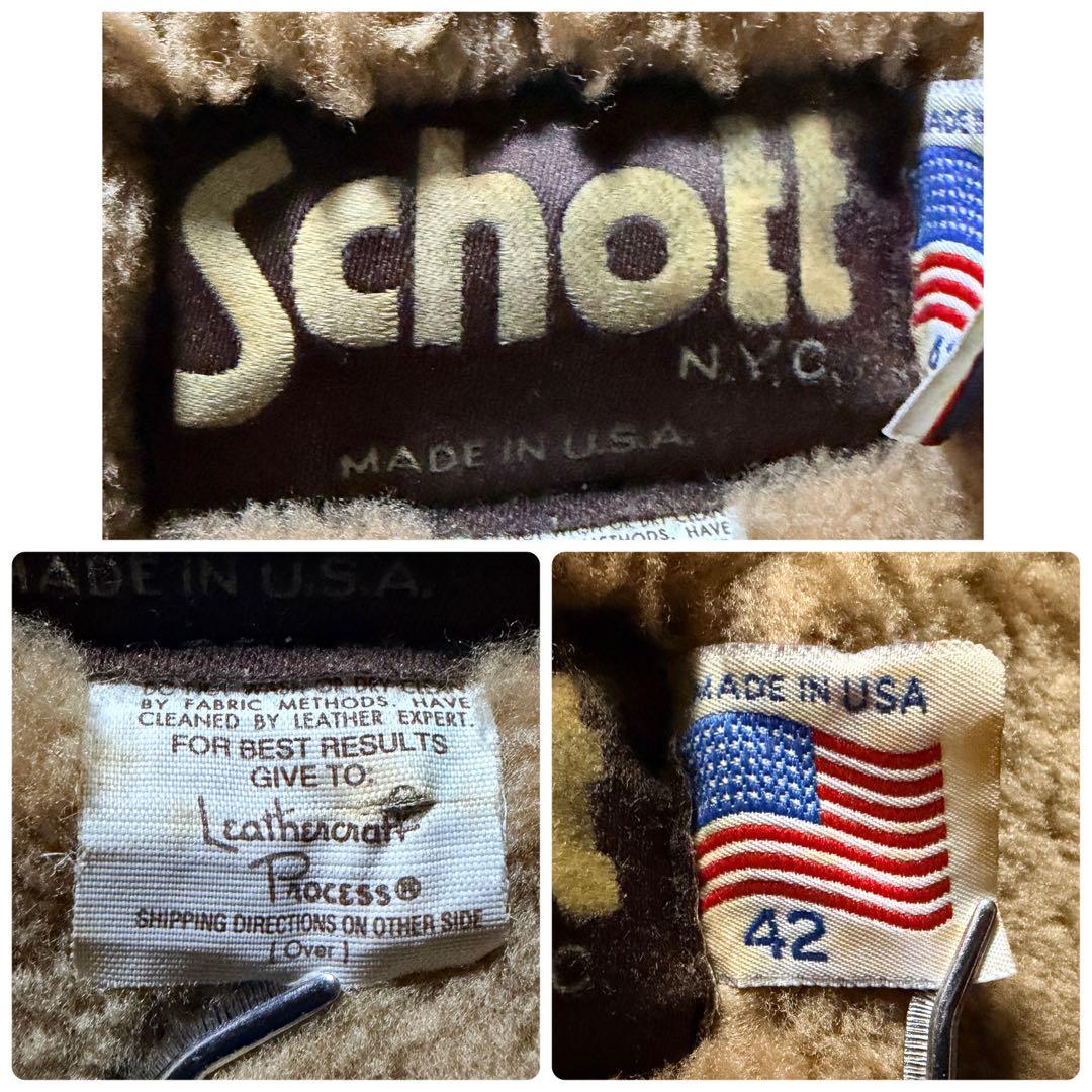 【米国製】schott フライトジャケット　羊革　ムートン　253S 42