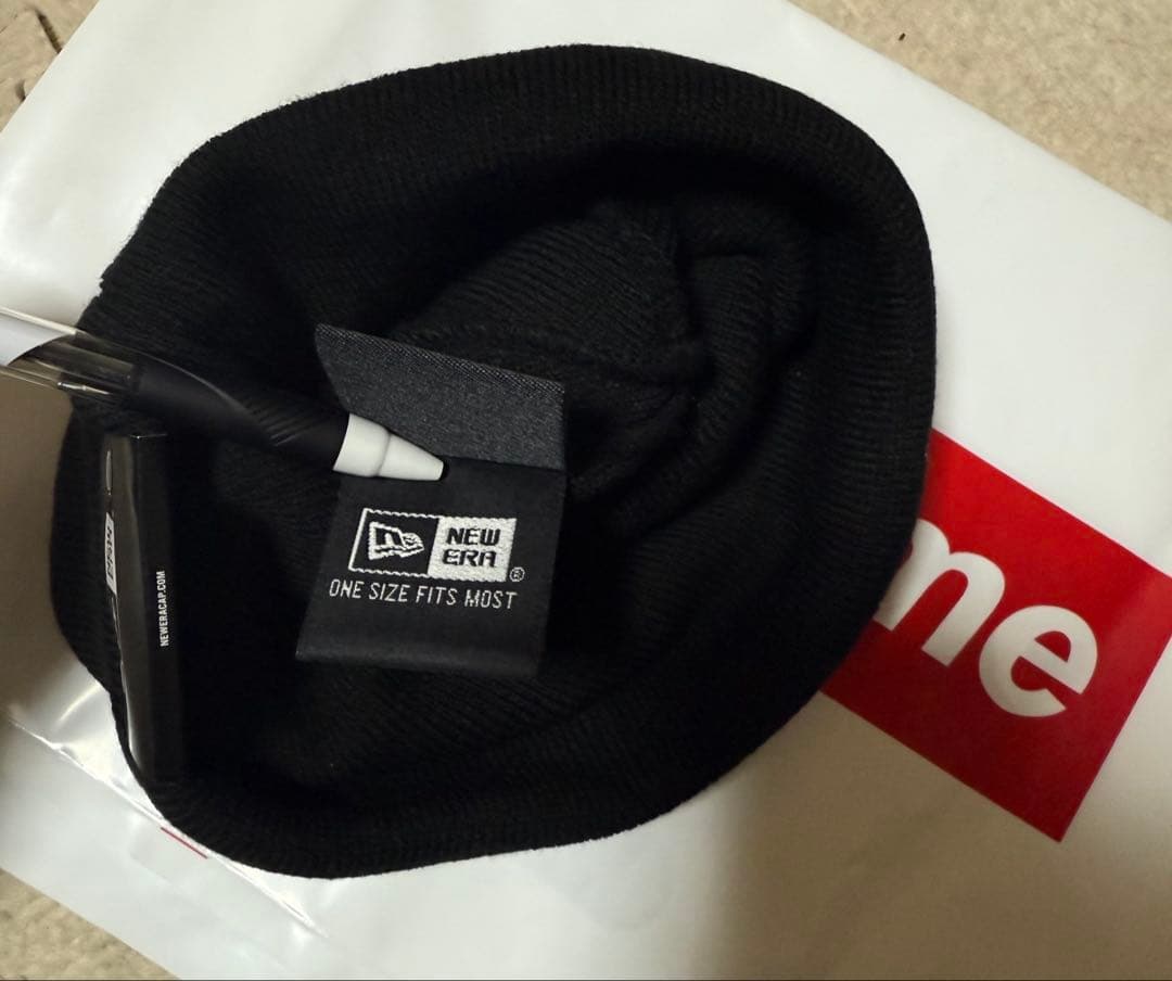 b*送様 Supreme New Era Box Logo Beanie \"Bl