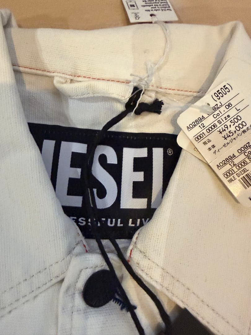 DIESEL ホワイトジャケット Lカバーオール　　　　　　　　新品49500円