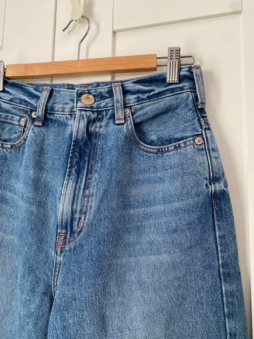 美品　NEEDBY heritage ワイドレッグ デニムパンツ