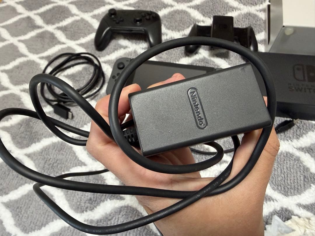 Nintendo Switch グレー LANアダプター、純正プロコン付き