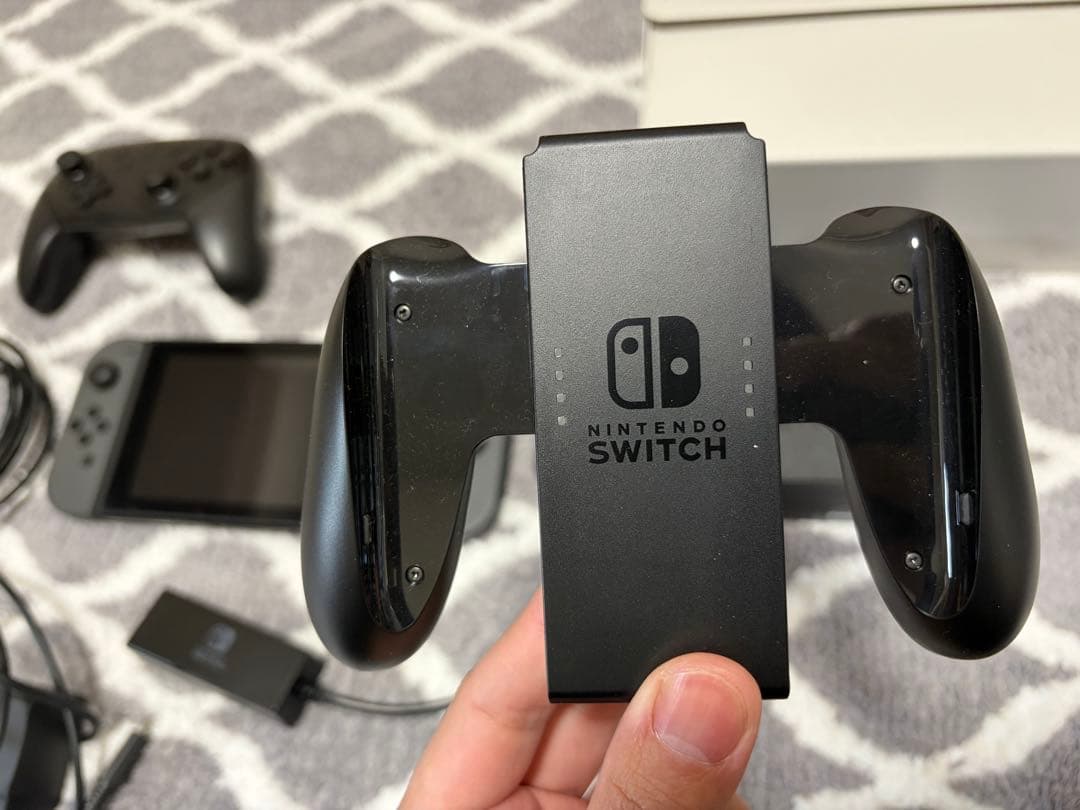 Nintendo Switch グレー LANアダプター、純正プロコン付き