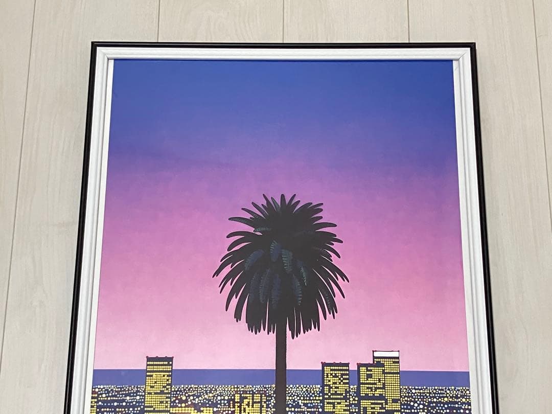 【額縁付き】 永井博（Hiroshi Nagai） A2ポスター 紫
