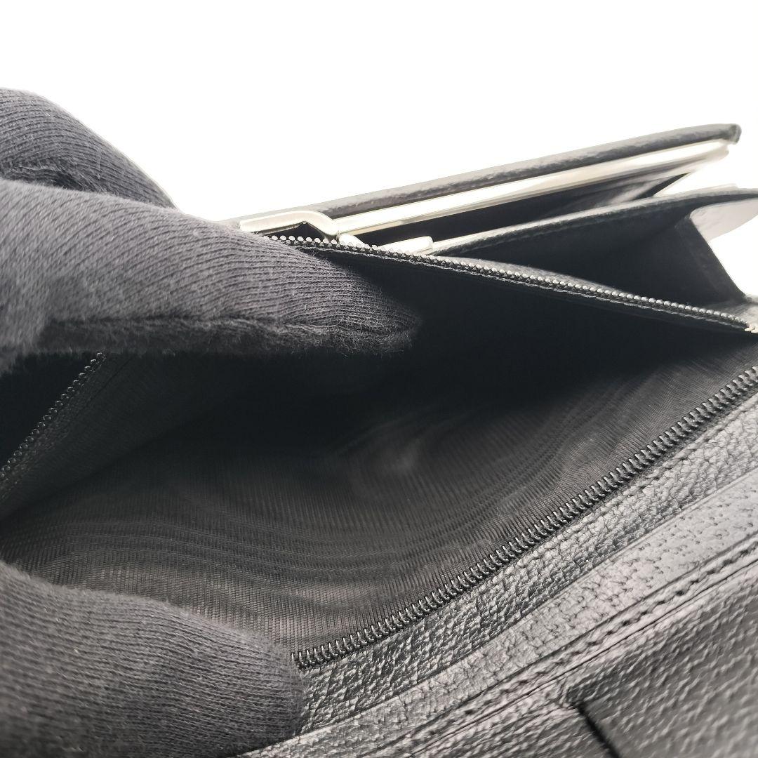 ◎グッチ　長財布　財布　ウォレット　GGキャンバス　がま口　ブラック