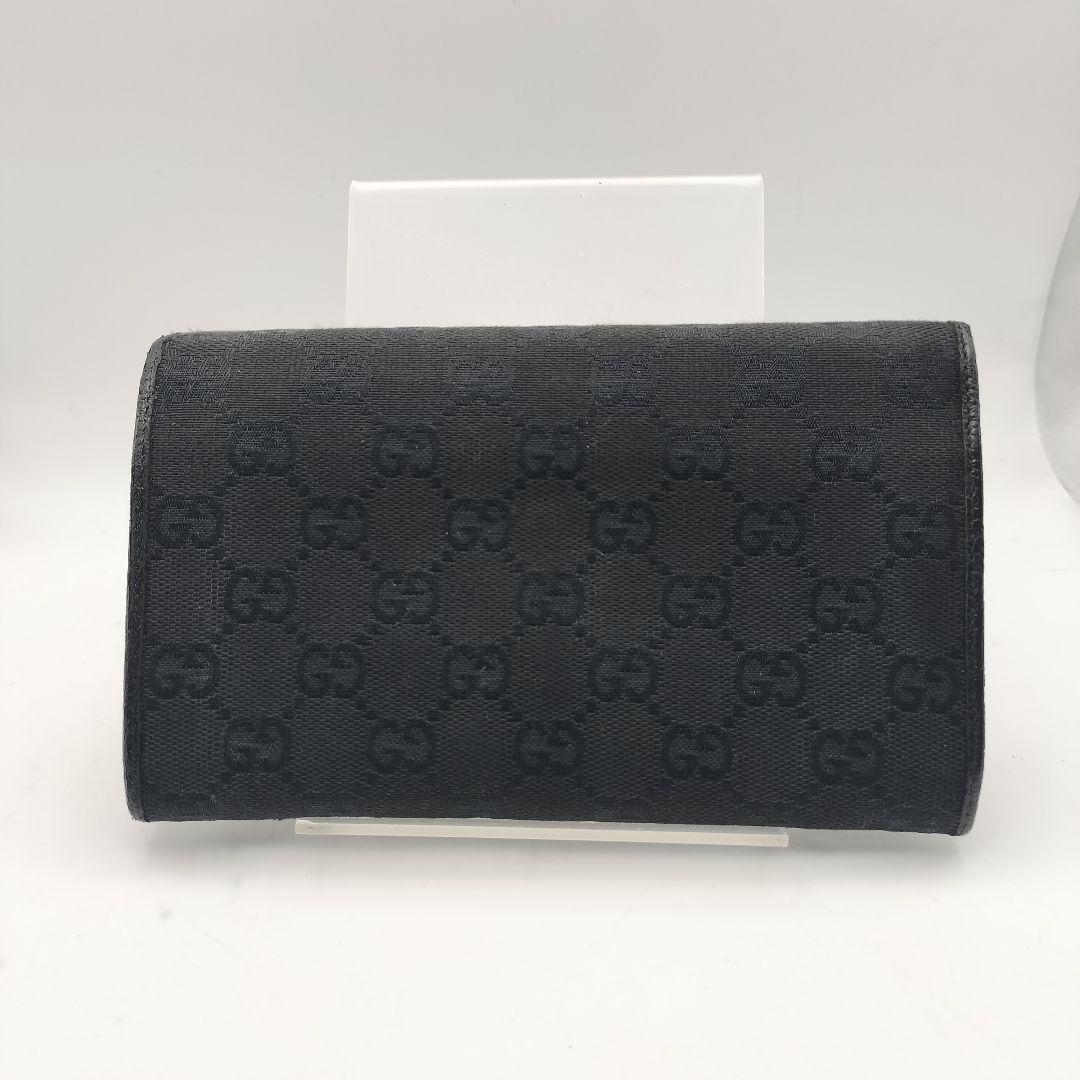 ◎グッチ　長財布　財布　ウォレット　GGキャンバス　がま口　ブラック