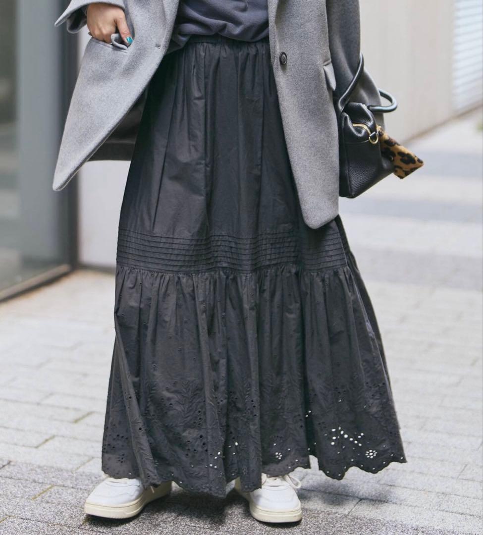 Spick&Span エンブロイダリーレーススカート