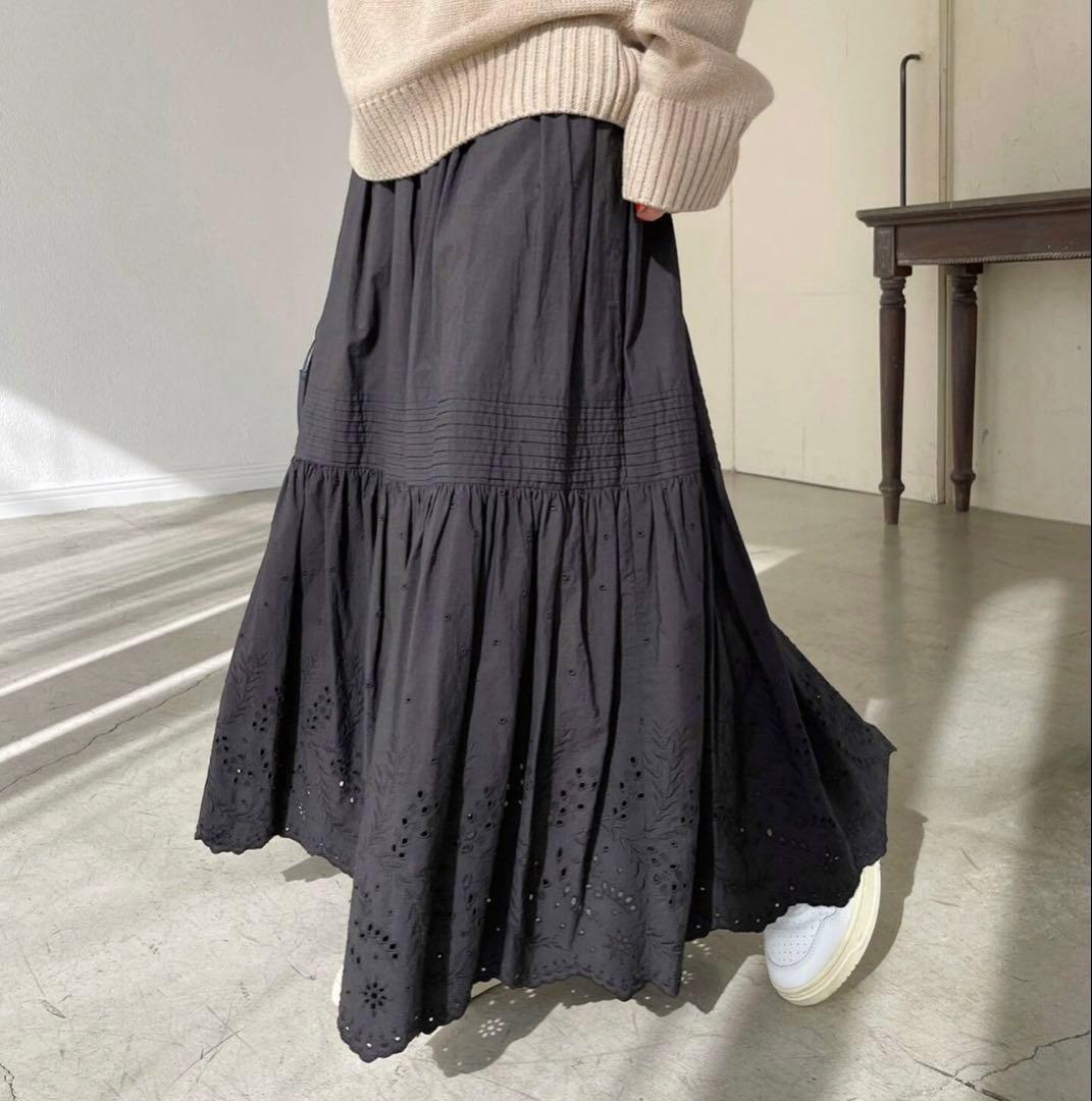 Spick&Span エンブロイダリーレーススカート