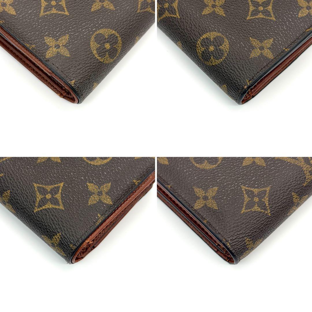 【美品】ルイヴィトン モノグラム ポルトモネ ビエ トレゾール L字 財布 茶色