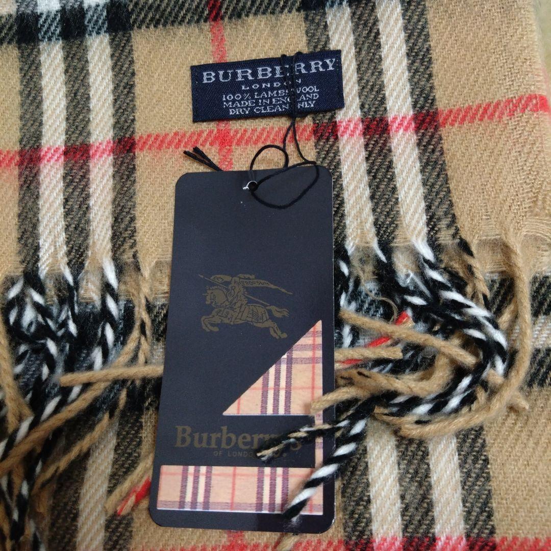 【新品未使用】BURBERRY (バーバリー)チェック柄 マフラーラムウール