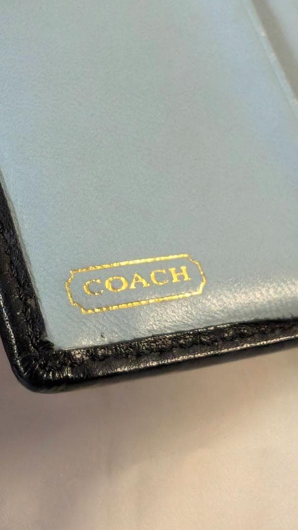 COACH シグネチャー 三つ折り財布 がま口（キスロック）ターンロック Y2K