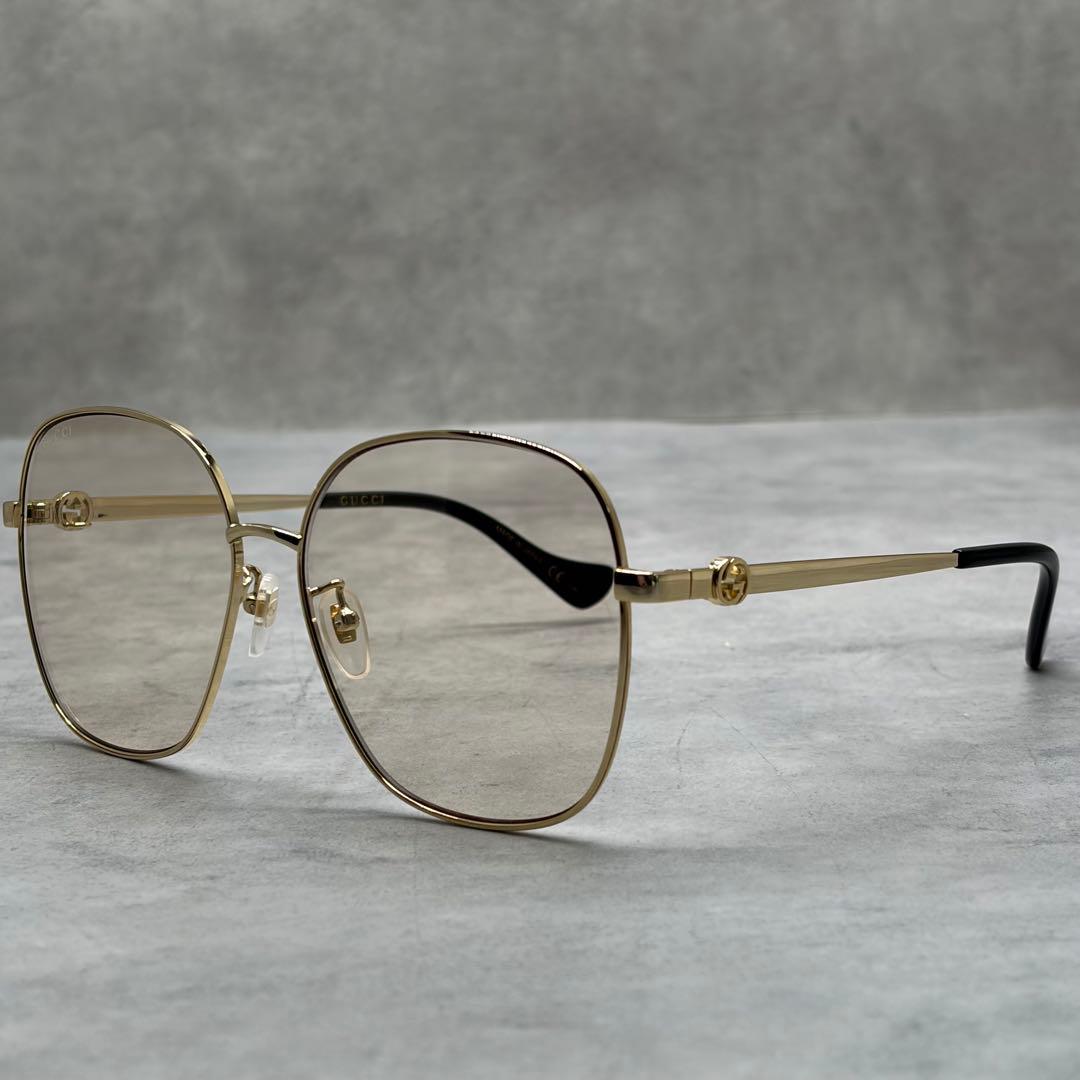 GUCCI GG1089SA ゴールド チェーン メタル サングラス XL