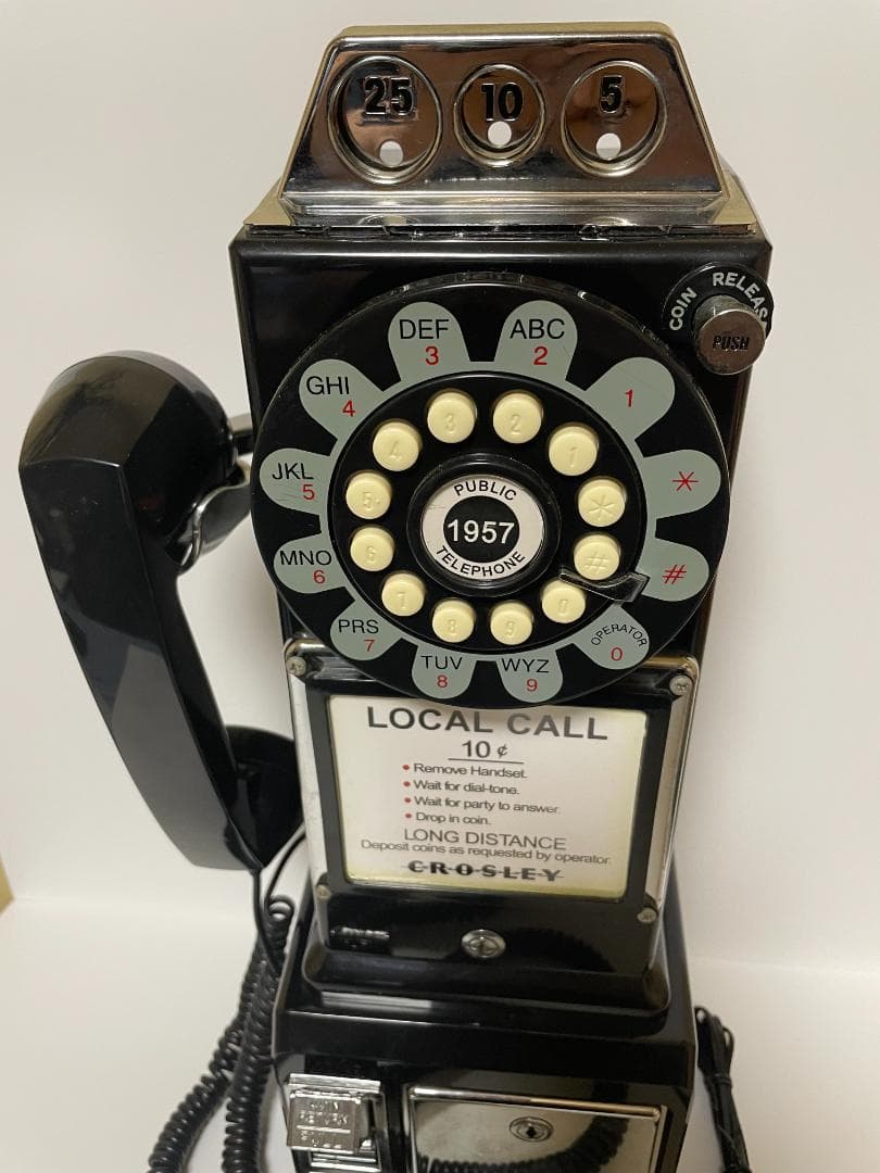 美品　アメリカ　公衆電話　レトロ　ブラック