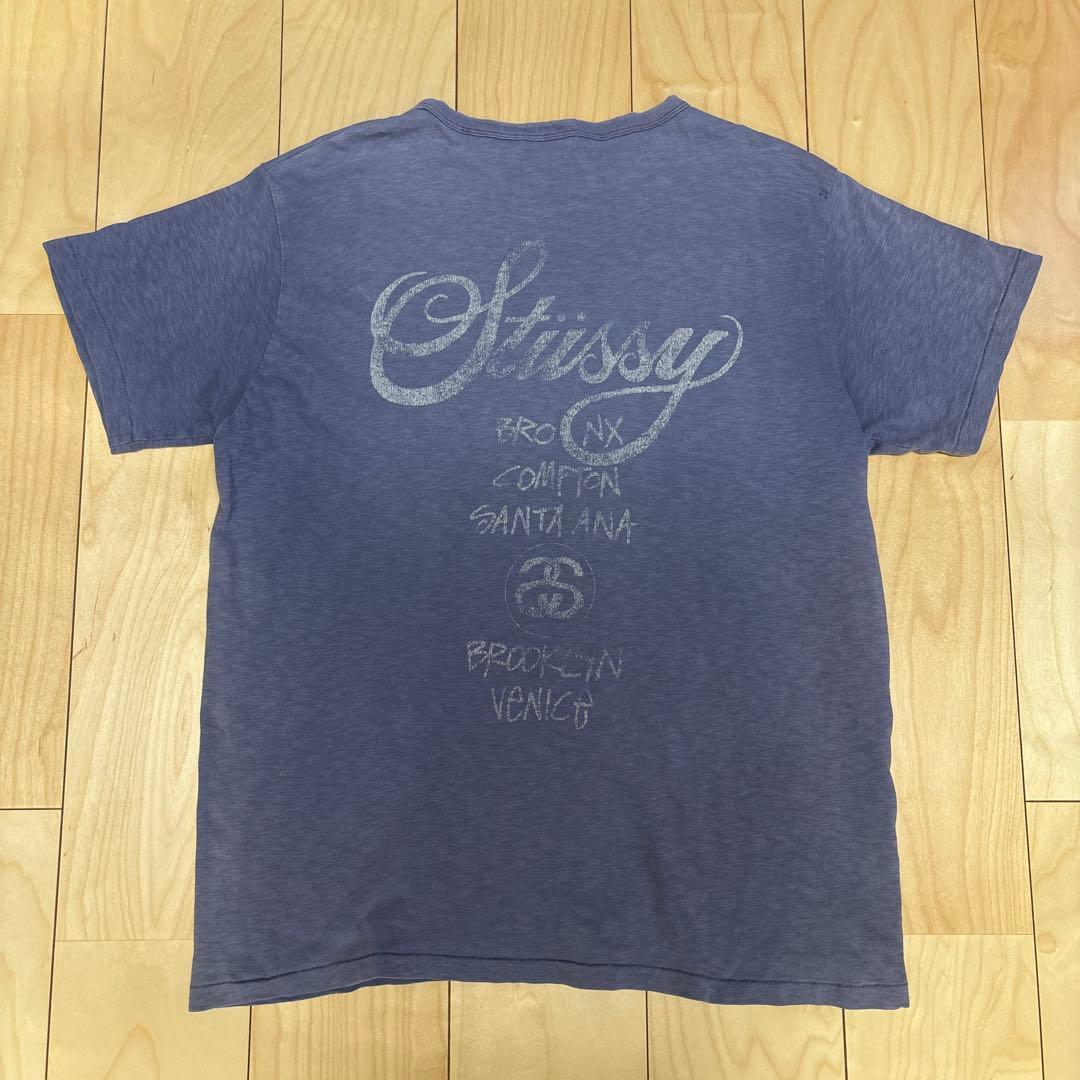 90s stussy champion tシャツ シングルステッチ 茄子紺