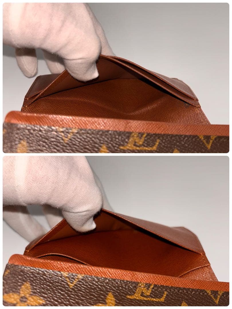 【鑑定済み】ルイヴィトン✨モノグラム 二つ折り財布✨ポルトモネビエ トレゾール