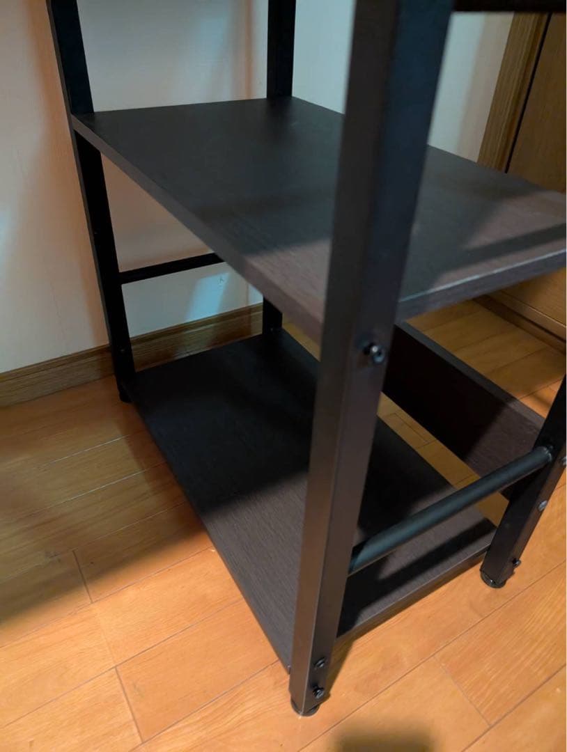 【送料込】NITORI システムデスク ザッキー110 黒 棚付 机 事務デスク