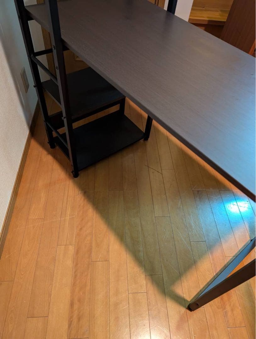 【送料込】NITORI システムデスク ザッキー110 黒 棚付 机 事務デスク