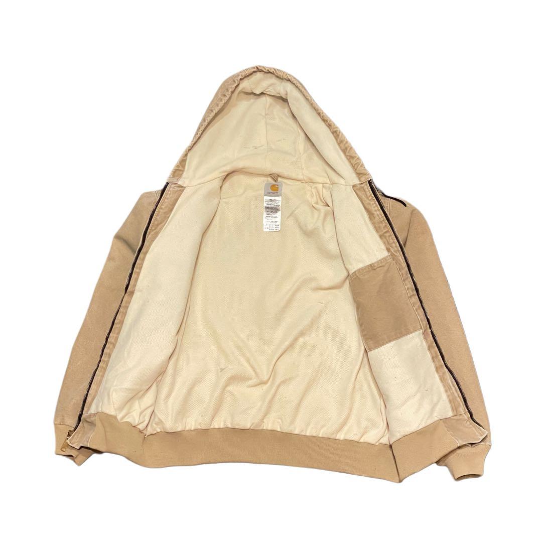 【L】Carhartt アクティブ ジャケット パーカー ベージュ 裏サーマル