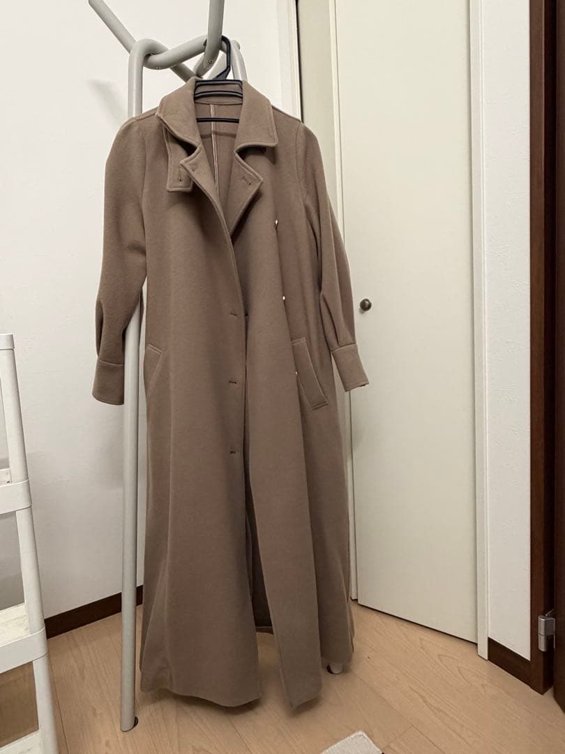 Ameri コート　ベージュ　POOFY FLARE LONG COAT