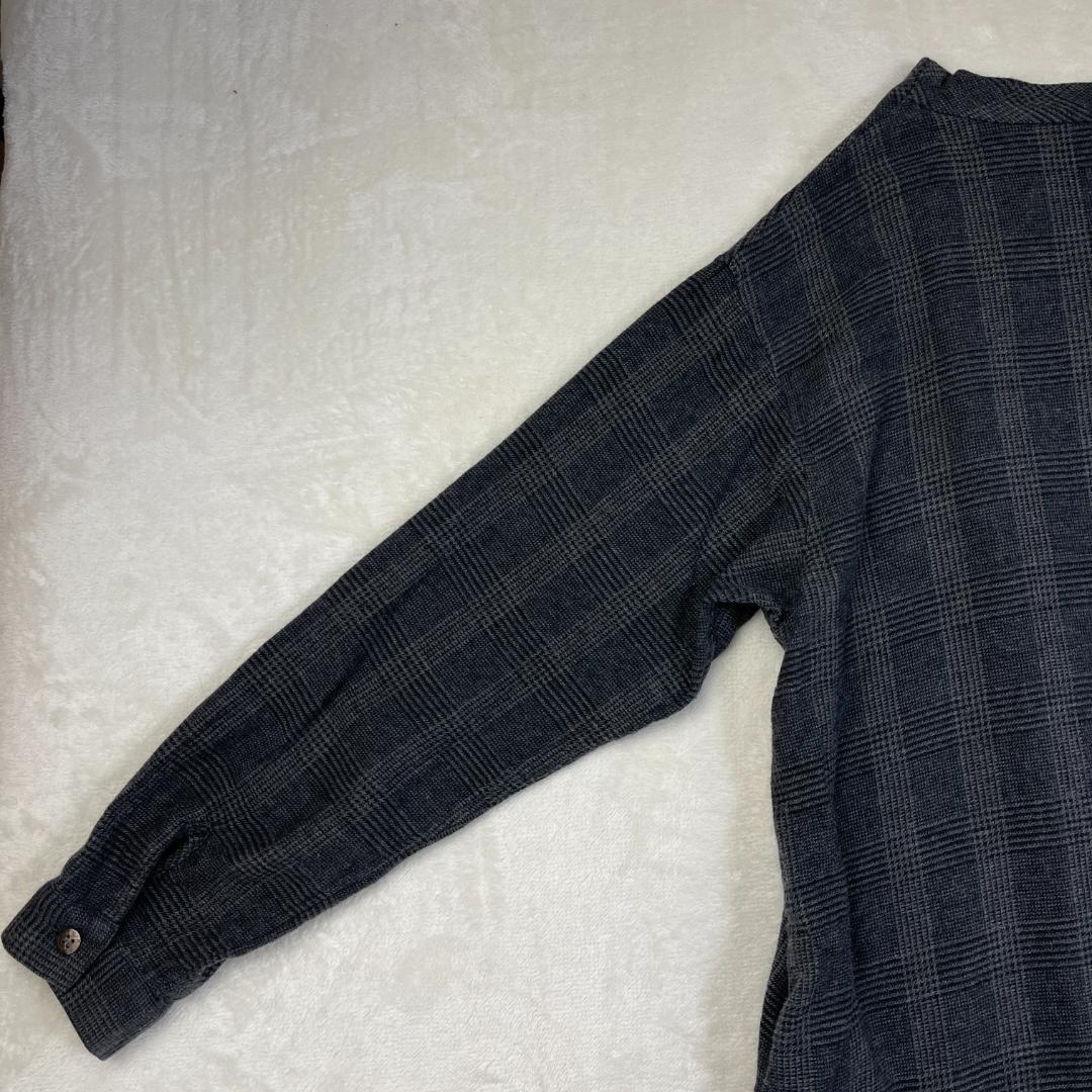 Plantation　グレンチェックスキッパーワンピース　グレー