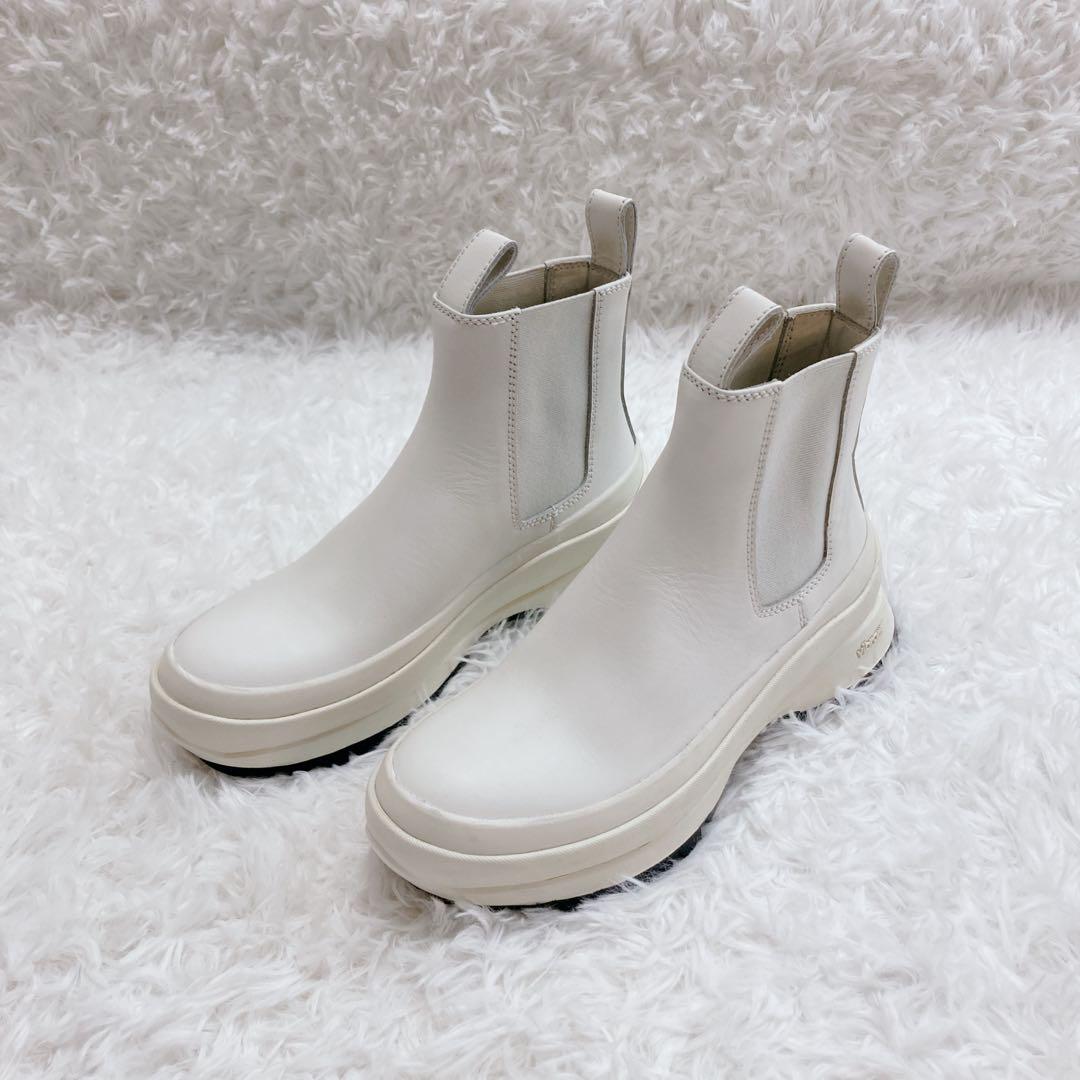【未使用品】JIL SANDER サイドゴアブーツ 厚底 レザー ホワイト 35