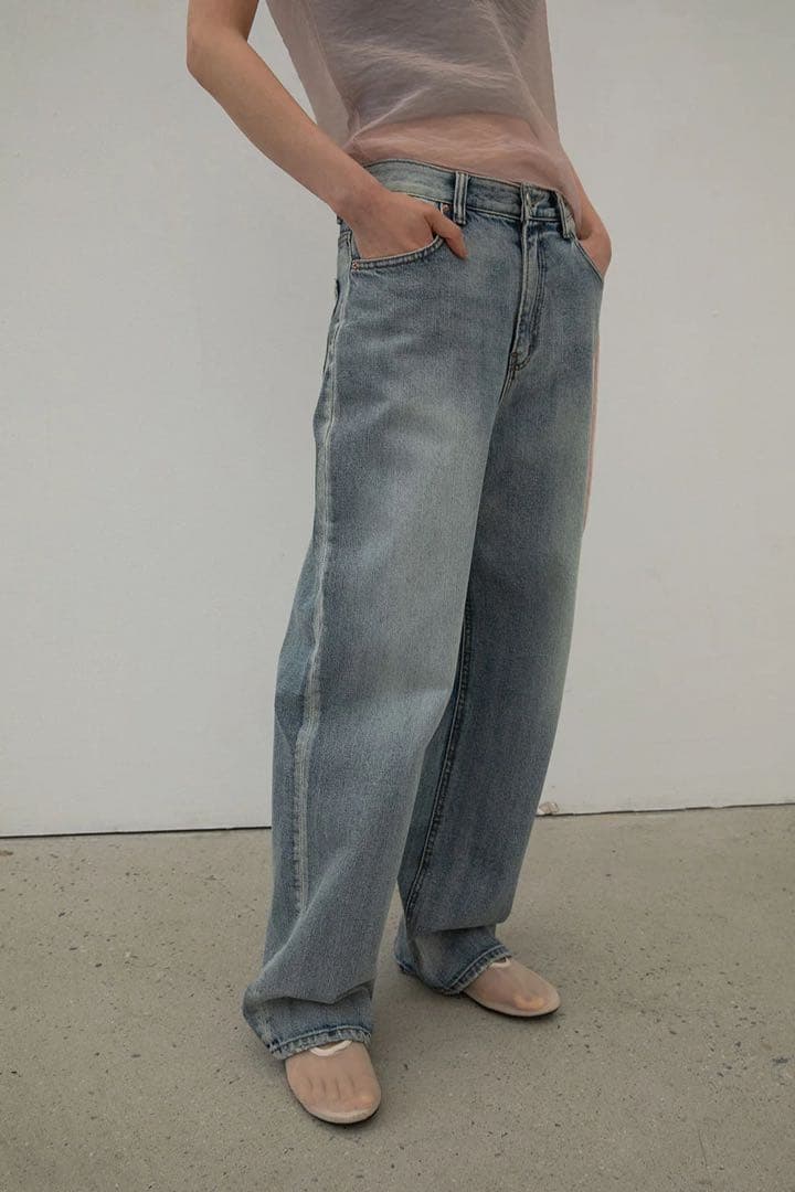 パンツ ohotoro Brushed wide jeans