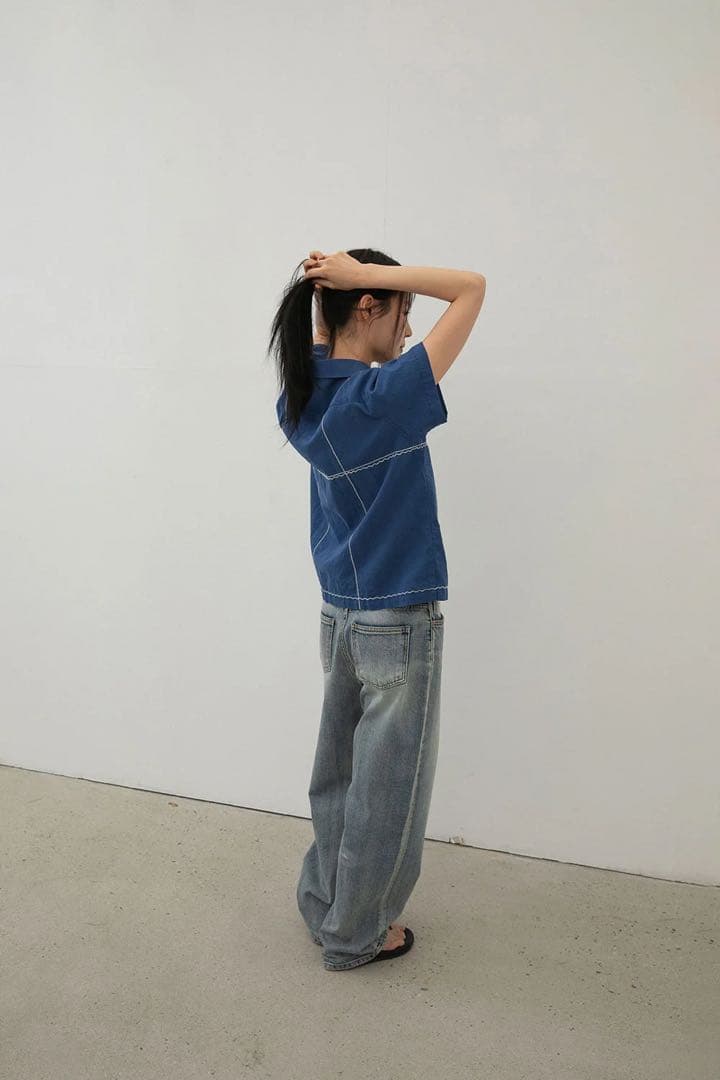 パンツ ohotoro Brushed wide jeans