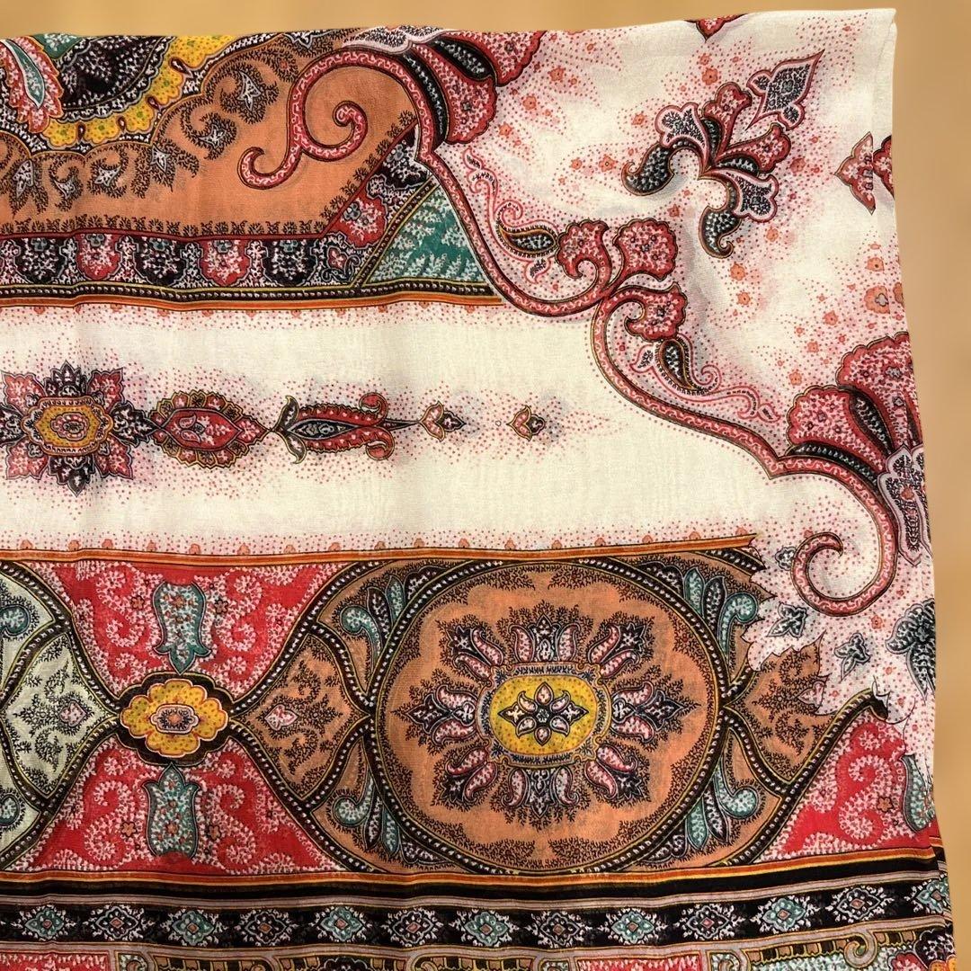 エトロ　ETRO ペイズリー柄　ショール　スカーフ　ストール　シルク100%
