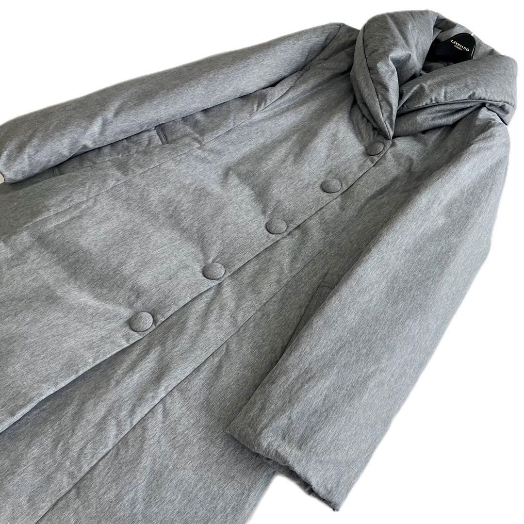 美品 Leilian レリアン ダウンフェザー ショールカラー ロング コート