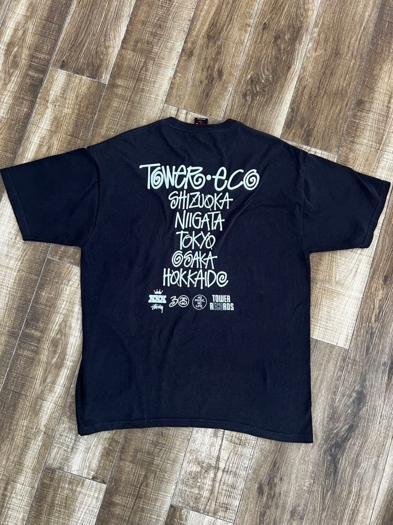 STÜSSY × TOWER RECORDS 2010 黒 L タワレコ コラボ