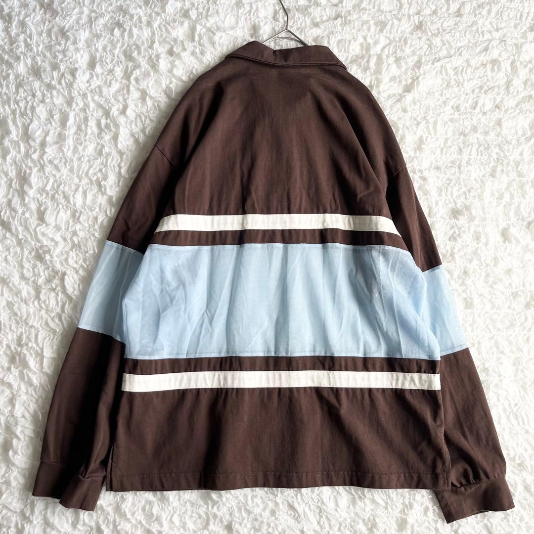 MAISON SPECIAL ストライプ ポロシャツ 長袖
