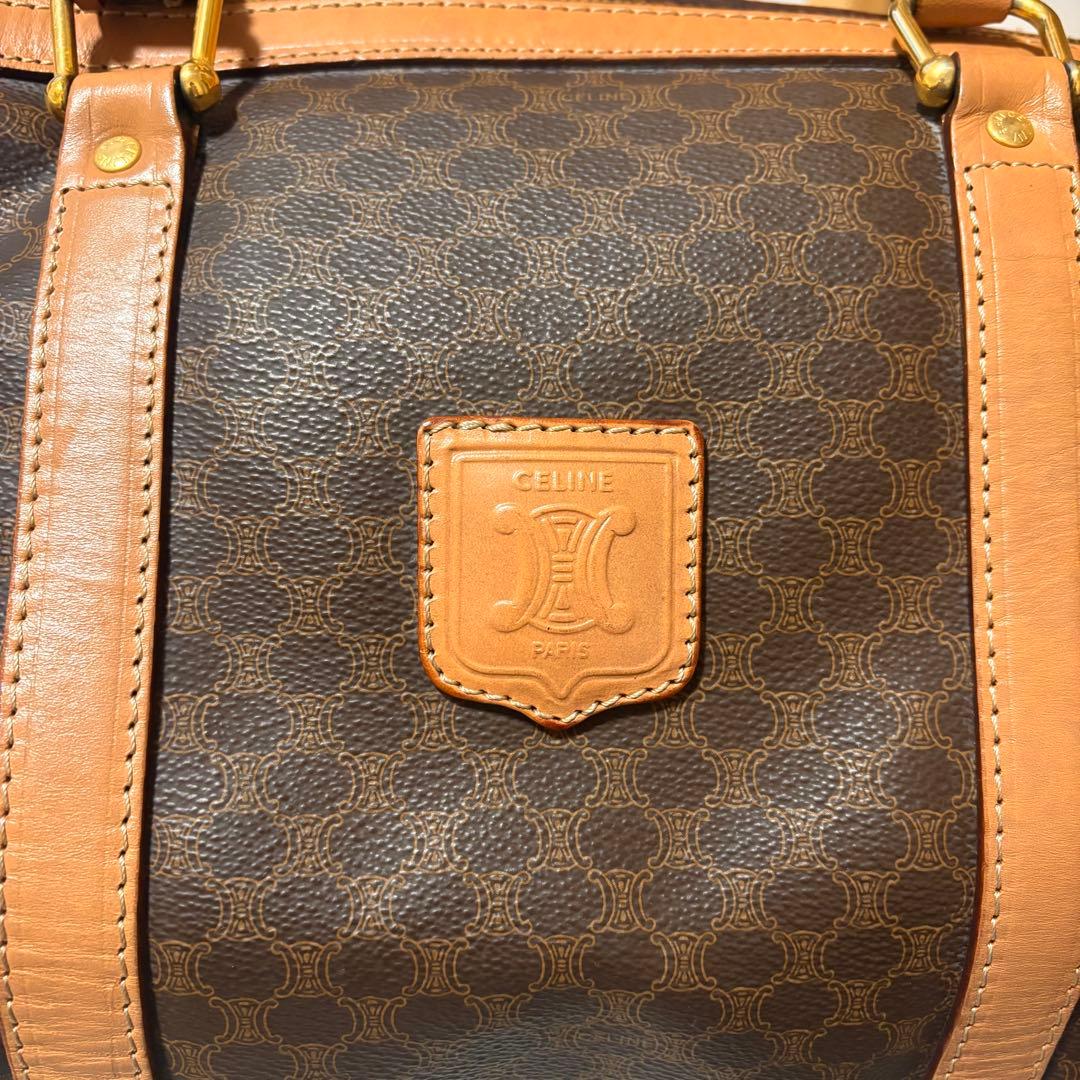 CELINE ブラウン レザーボストンバッグ