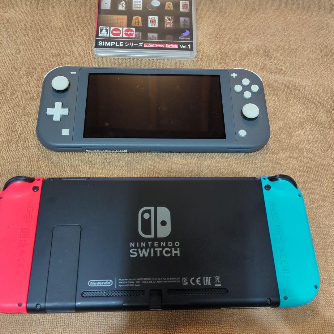 Switch Lite（グレー）＋Switch（ネオンレッド/ブルー）＋ソフト