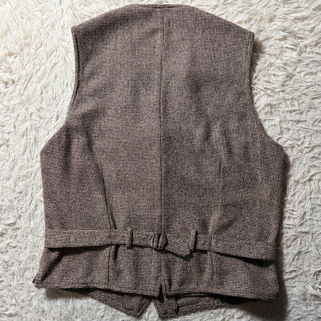 極美品■LARDINI ベスト　ブートニエール　三者混　ブラウン系　48