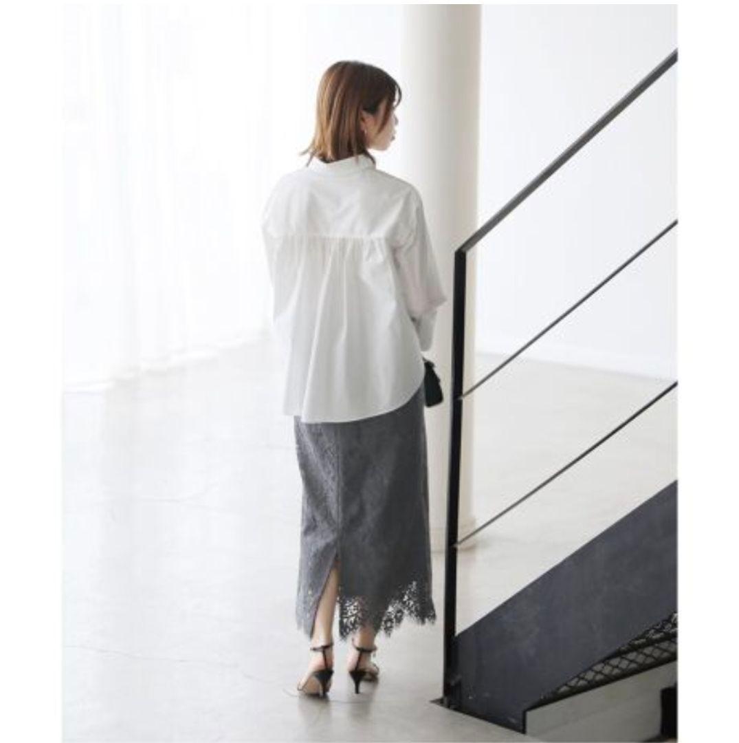 【美品】LaTotalite　コードレースタイトスカート　グレー