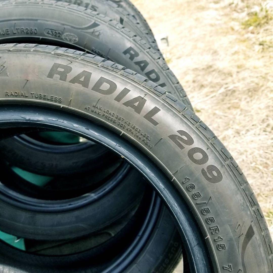 送料込 MINERVA RADIAL 209 165/55R15 ノーマルタイヤ
