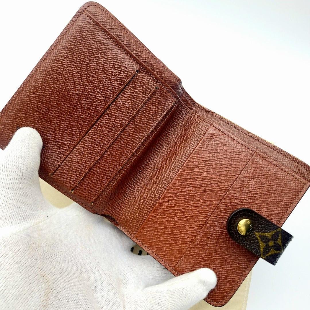美品 ルイヴィトン モノグラム コンパクトジップ 二つ折り財布 M61667