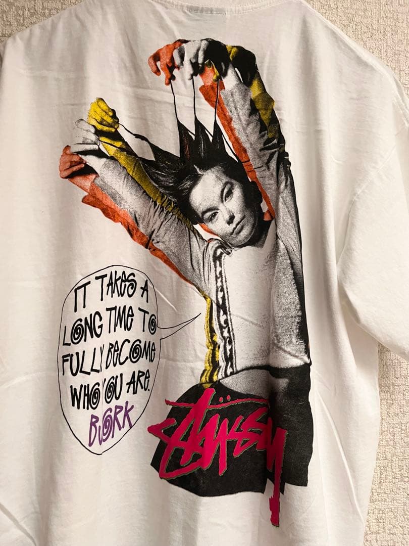 stussy bjork ビョーク　バンドTシャツ 半袖　白　XL